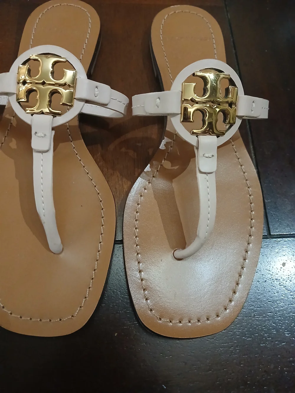 Tory Burch Mini Miller Seashell Pink Leather Sandals Size 6.5 Designer Quality